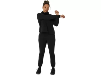 Bluzka z wysokim kołnierzem z dzianiny frotte