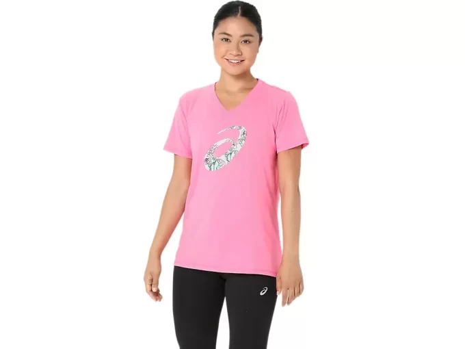 DAMSKA KOSZULKA Z KRÓTKIM RĘKAWEM I DEKOLTEM W SEREK W KOLORZE GOŹDZIKOWYM DAMSKA KOSZULKA Z KRÓTKIM RĘKAWEM I DEKOLTEM W SEREK W KOLORZE GOŹDZIKOWYM