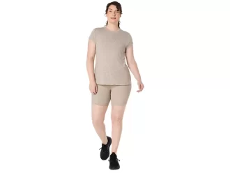 DAMSKI TOP Z OKRĄGŁYM KOŁNIERZEM W KOLORZE MELANŻOWYM