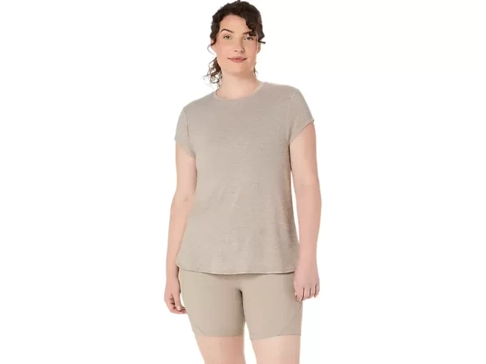 DAMSKI TOP Z OKRĄGŁYM KOŁNIERZEM W KOLORZE MELANŻOWYM DAMSKI TOP Z OKRĄGŁYM KOŁNIERZEM W KOLORZE MELANŻOWYM