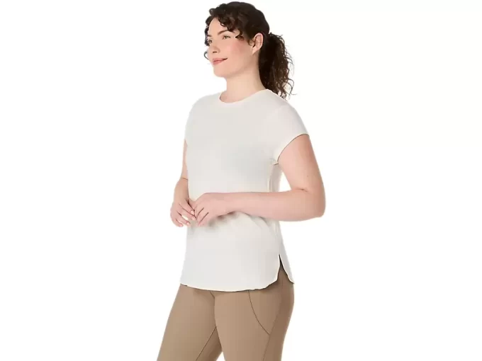 DAMSKI TOP Z OKRĄGŁYM KOŁNIERZEM W KOLORZE MELANŻOWYM DAMSKI TOP Z OKRĄGŁYM KOŁNIERZEM W KOLORZE MELANŻOWYM