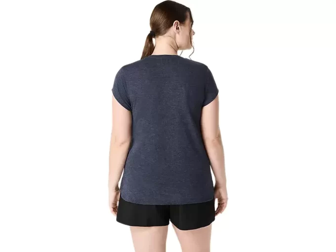 DAMSKI TOP Z OKRĄGŁYM KOŁNIERZEM W KOLORZE MELANŻOWYM