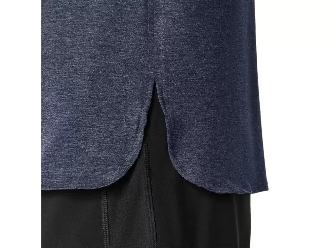 DAMSKI TOP Z OKRĄGŁYM KOŁNIERZEM W KOLORZE MELANŻOWYM