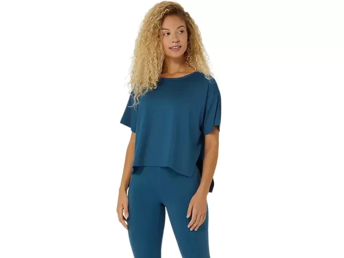 ELASTYCZNA BLUZA Z KRÓTKIM RĘKAWEM